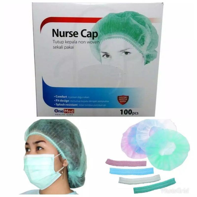Jual Nurse Cap Merk ONEMED Warna Hijau Head Cap / Topi Operasi | Shopee ...
