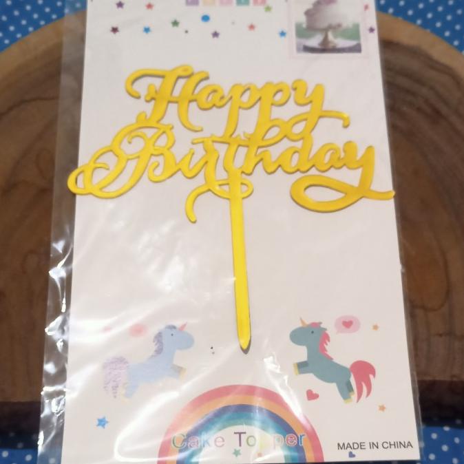 Jual =====] Cake Topper HBD Gold 1 | Shopee Indonesia