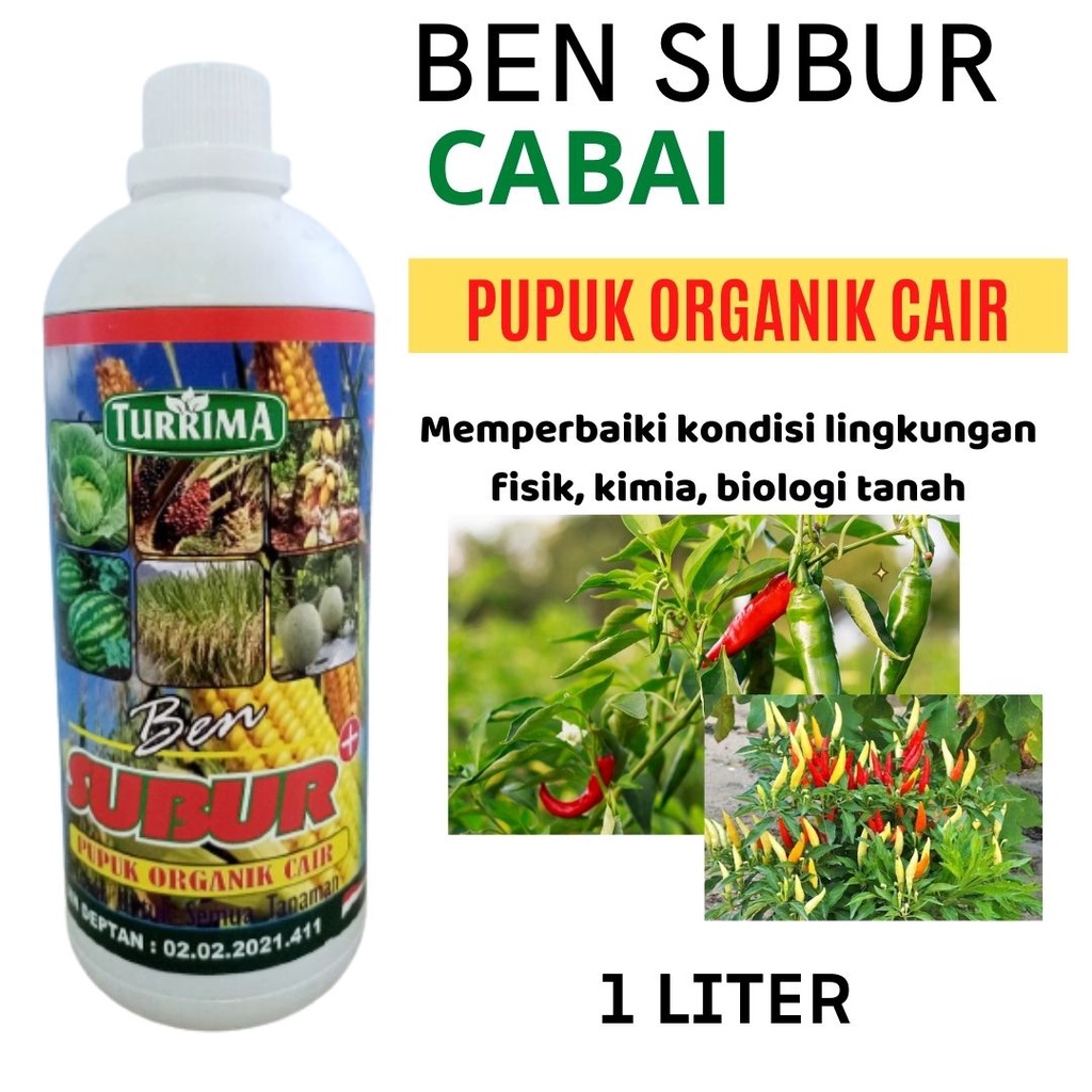 Jual Pupuk Penyubur Dan Pelebat Buah Cabai Pupuk Cabai Rawit Ben Subur 1 L Shopee Indonesia 0421