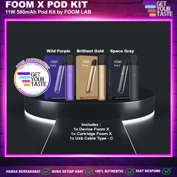 Jual Foom X W Mah Pod Kit Authentic By Foom Lab Shopee Indonesia