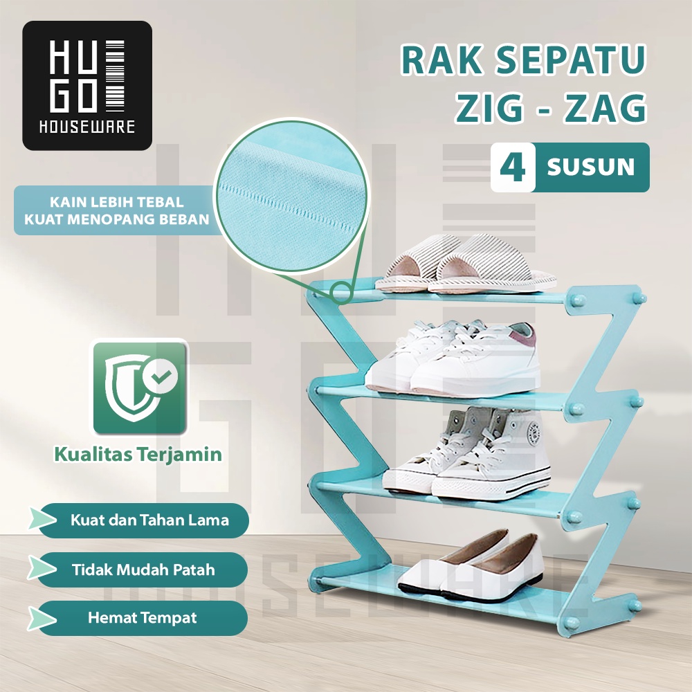 Jual Rak Sepatu Zig Zag Susun Tempat Sepatu Sandal Serbaguna