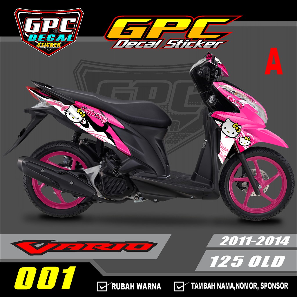 Jual Decal sticker full body Vario 125 old cbs hello kitty pink- dekal