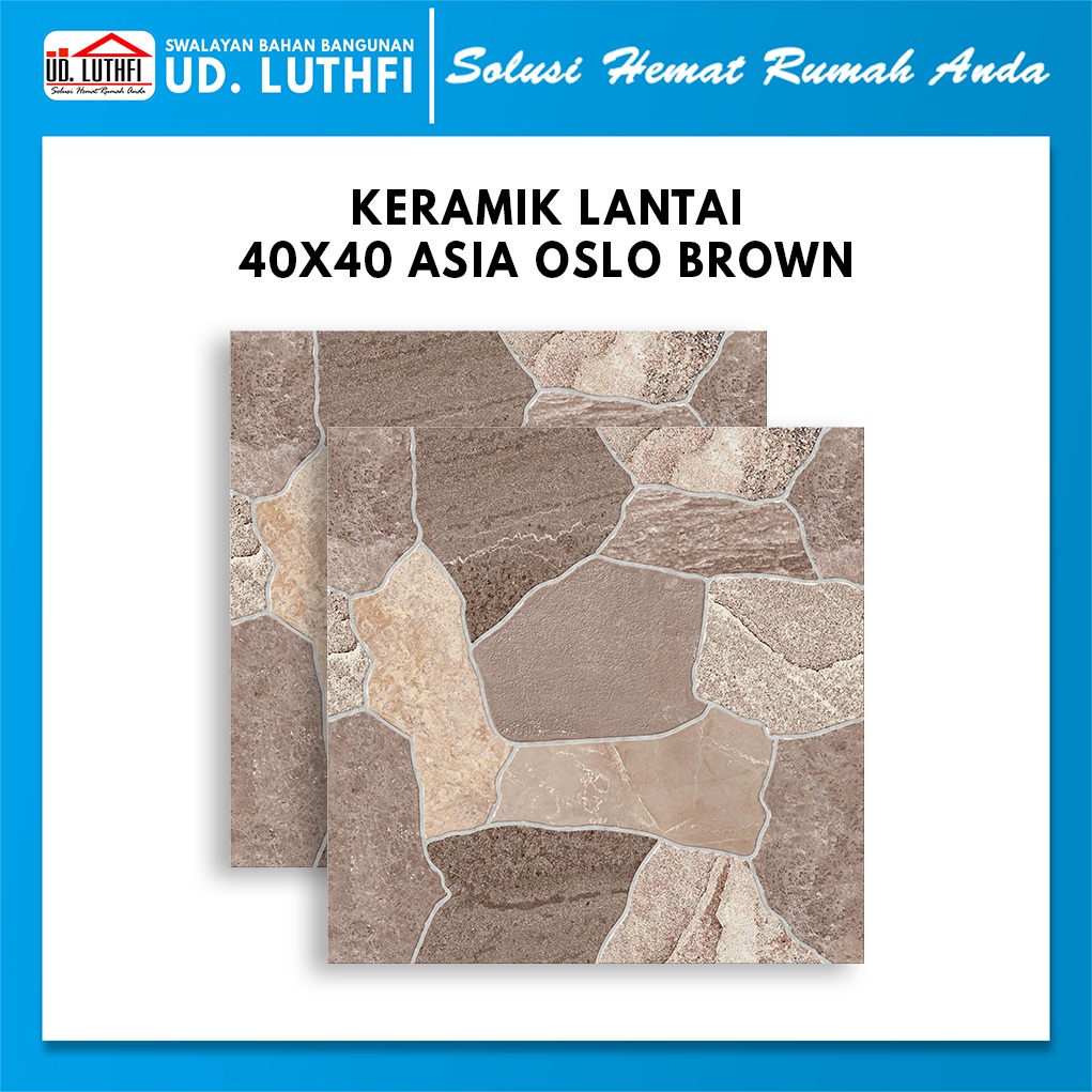 Jual Keramik Lantai 40x40 Asia Oslo Brown A Shopee Indonesia