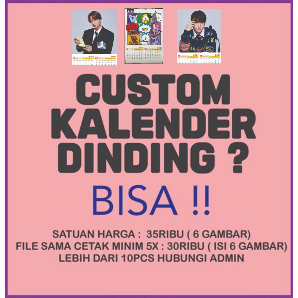 Jual CUSTOM KALENDER DINDING UKURAN A3 | Shopee Indonesia