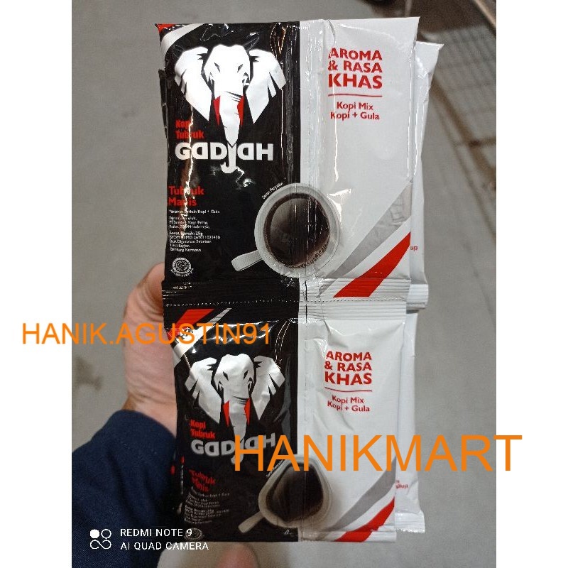 Jual Kopi Manis Gadjah Tubruk Manis 25 Gr 10 Sachet Kopi Plus Gula