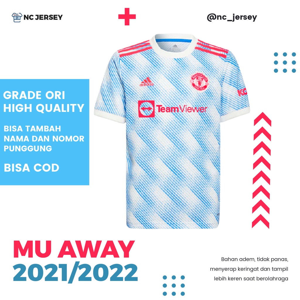 Jual Jersey Bola MU Away 2021 2022 Grade Ori GO Import High Quality HQ ...