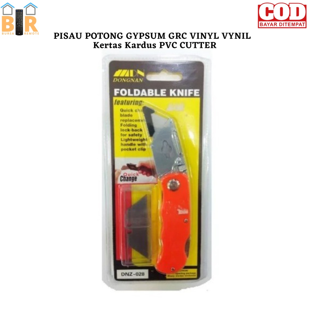 Jual Pisau Cutter Lipat Foldable Cutter Knife GRC Vinyl Kertas Kardus ...