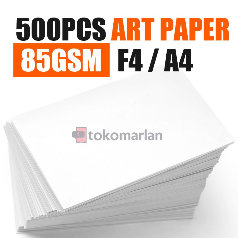 Jual 1 RIM 500 Pcs / Lembar Kertas Art Paper Artpaper 85 GSM F4 / Folio
