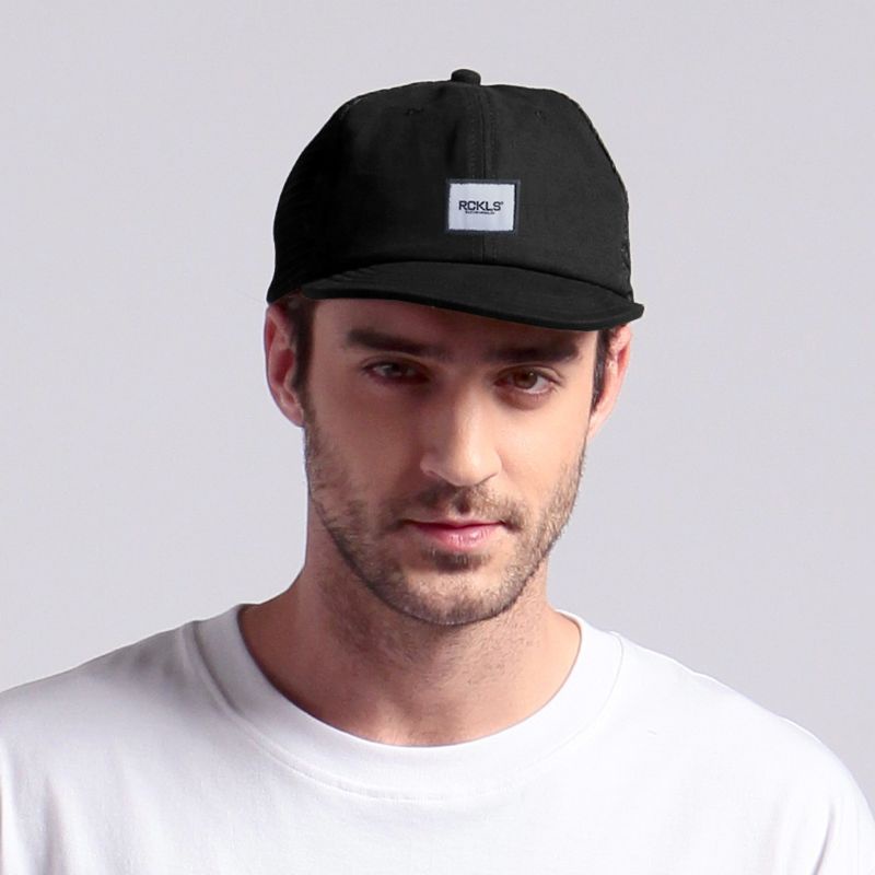 Jual RCKLS Mesh Caps Black Topi Pria Visor Pendek | Topi Sepeda ...