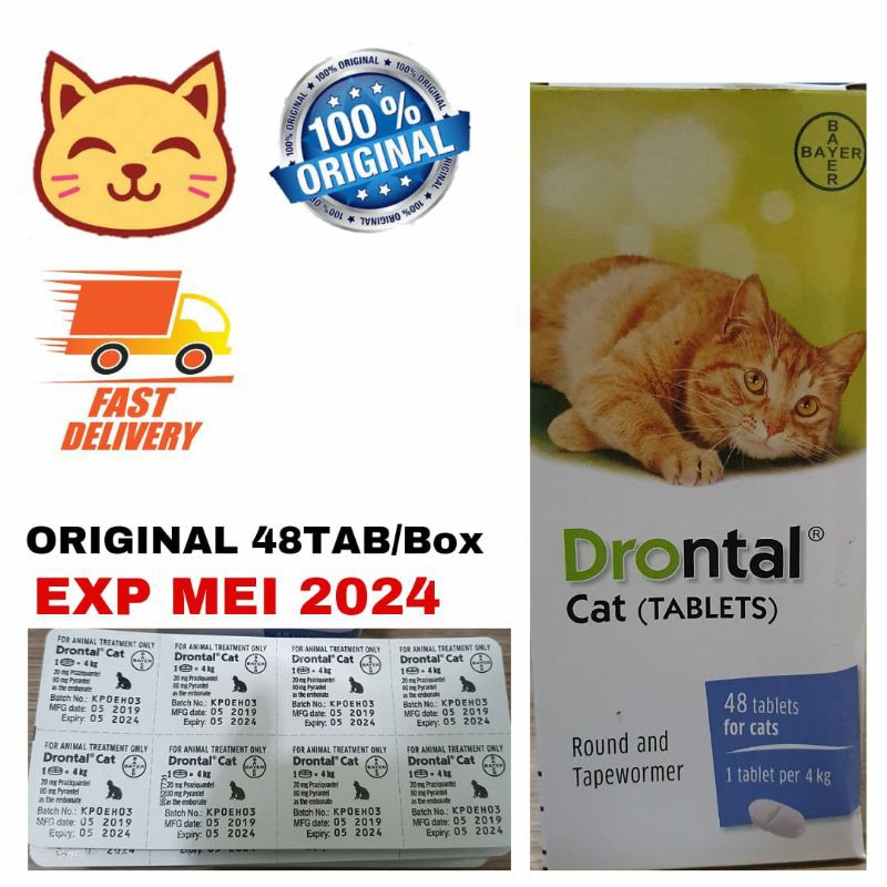 Jual Drontal Cat - Obat Cacing Kucing Dewormer Original | Shopee Indonesia