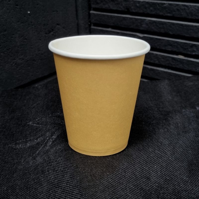 Jual paper cup 8 oz gelas kopi kertas coffee panas 240ml brown cokelat ...