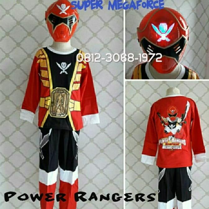 Jual Baju Kostum Anak Superhero Power Rangers Super Megaforce 5-8 Tahun ...