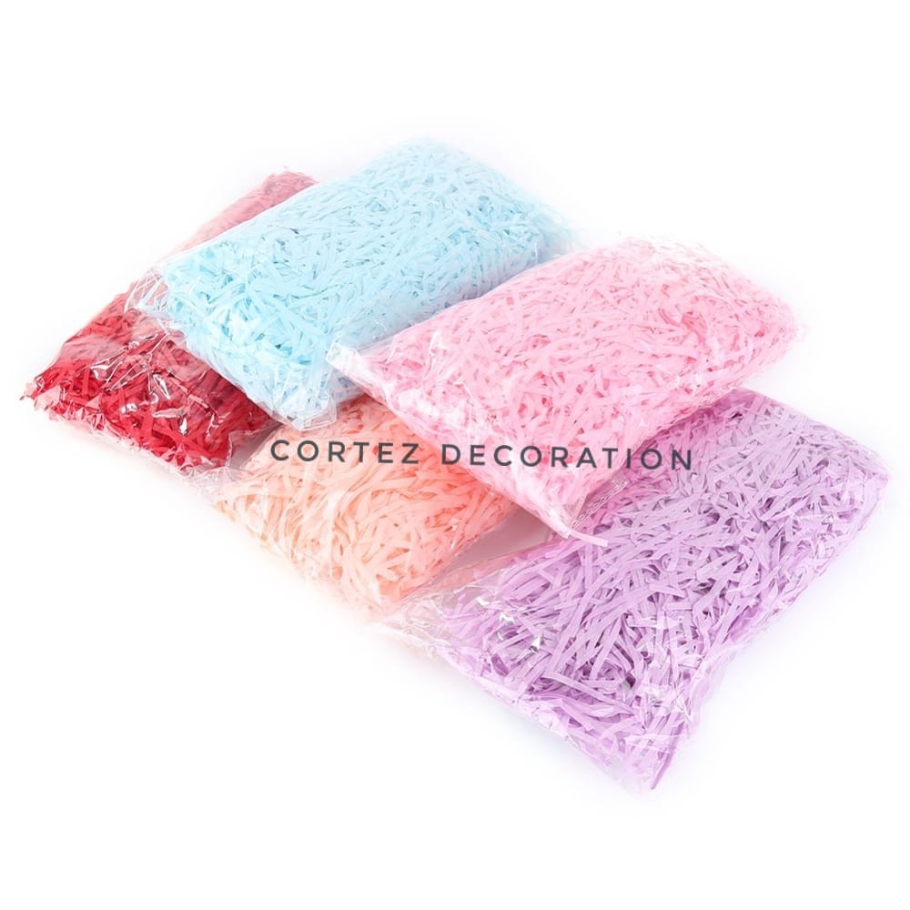 Jual Shredded paper 30 gr kertas potong Rapi alas kado Gift Box Filler ...