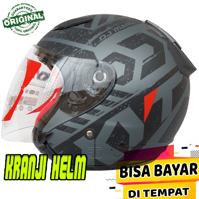 Jual Helm / Helm half face / Helm kyt dj maru 16 matt all grey