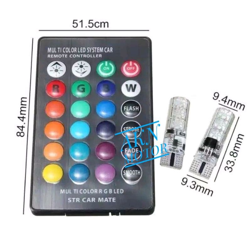 Jual lampu led jelly remote lampu sen jelly T10 lampu led jelly ...