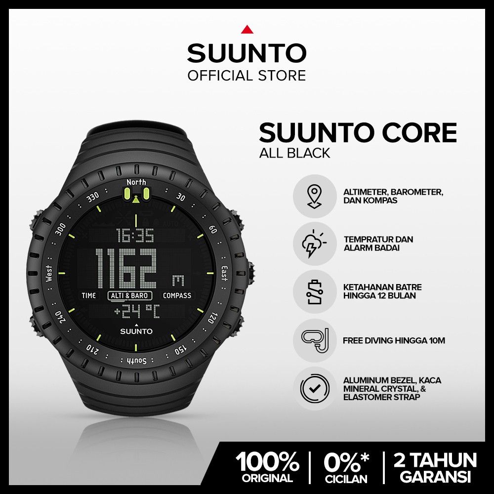 Jual Suunto Core All Black The outdoor watch with altimeter barometer compass in a durable composite Shopee Indonesia