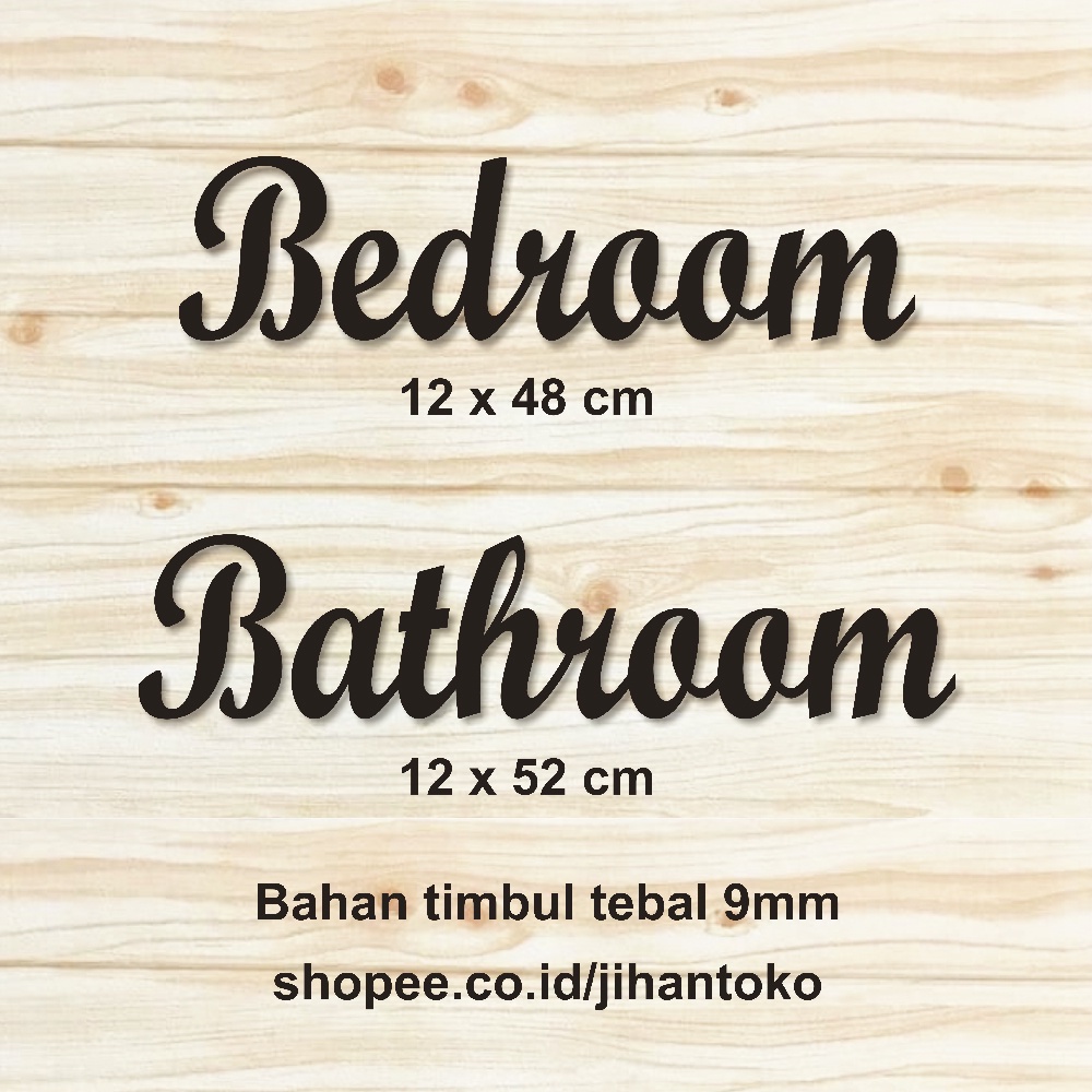 Jual Bedroom Bathroom Hiasan Dinding Tulisan Kayu Timbul Pajangan Pintu Shopee Indonesia