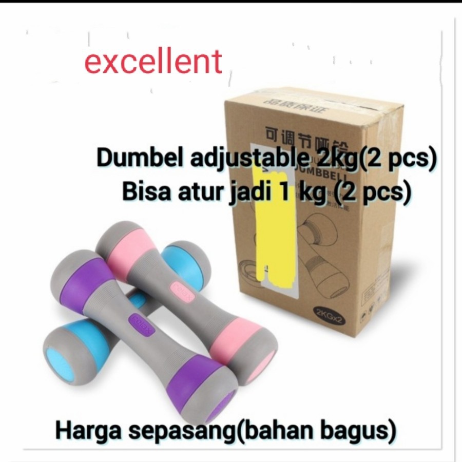 Jual DUMBLE/BARBEL SET 3 IN 1( 1KG/1.5 KG/2 KG ) BUAT 2 PCS | Shopee ...