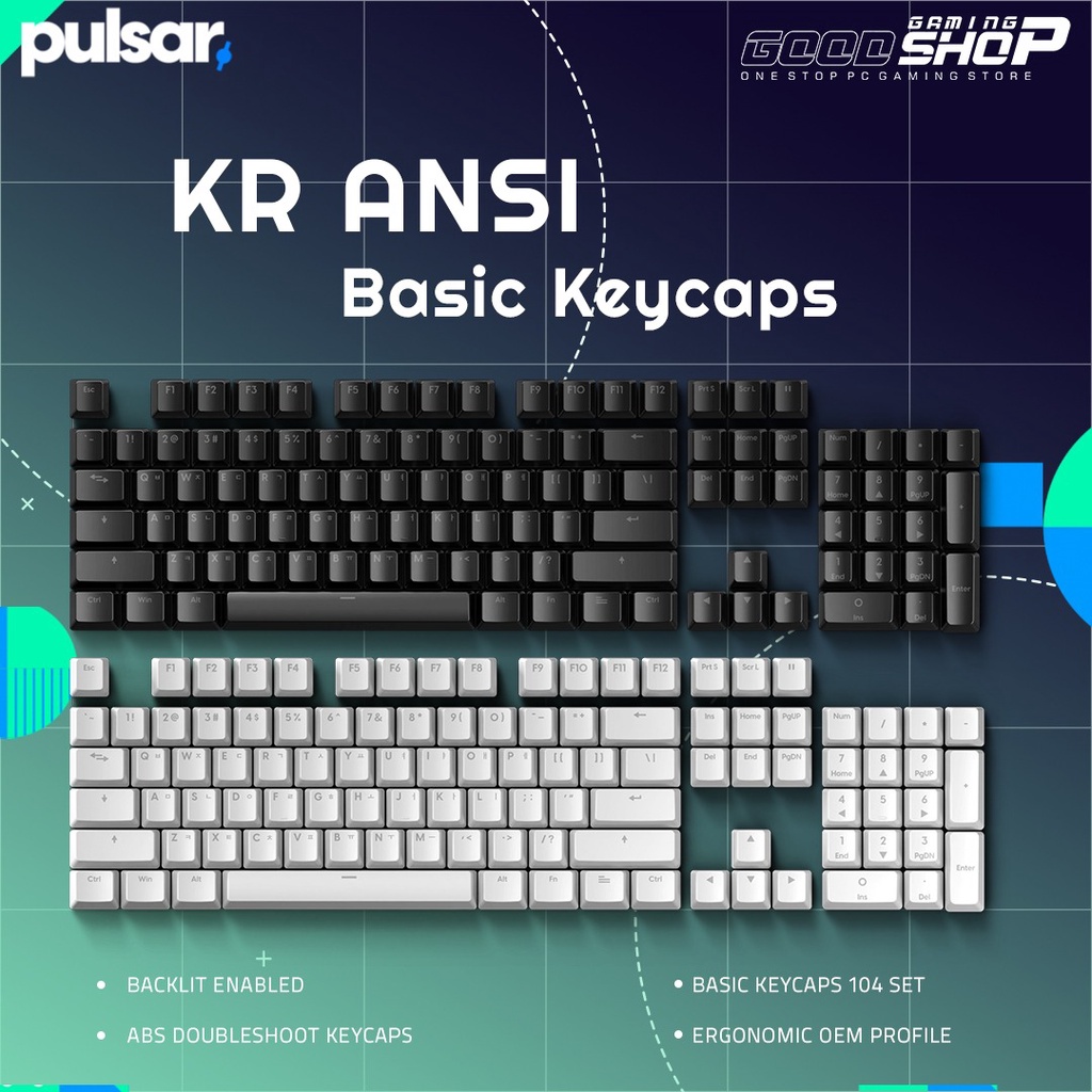 Jual Pulsar Basic KR ANSI - ABS Doubleshot - Keycaps (104 Set US KR ...