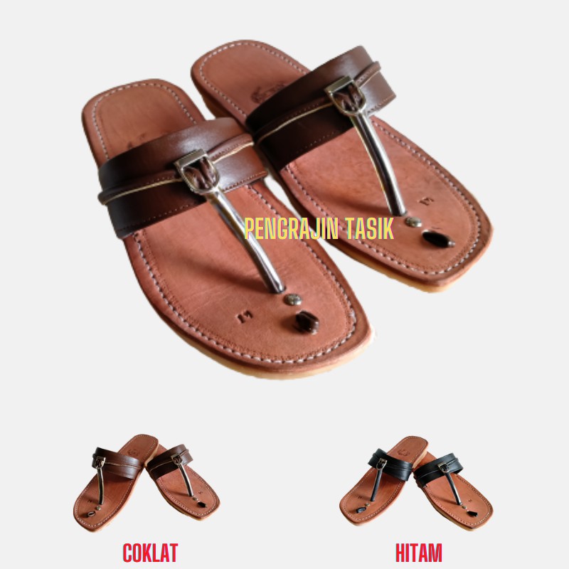 Jual Sandal Tarumpah Pria Sendal Jepit Kulit Laki Laki Awet Kuat