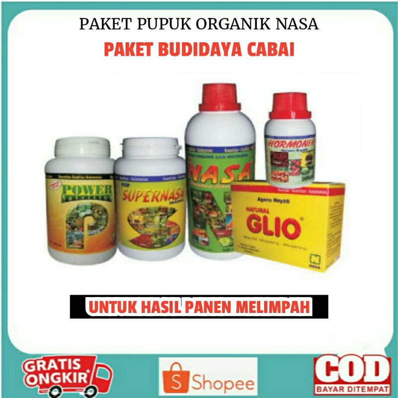 Jual Paket Pupuk Cabai Pupuk Organik Nasa Poc Nasa Hormonik Glio Original Shopee