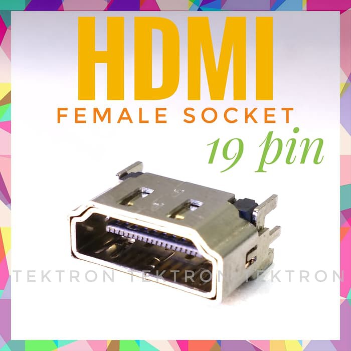Jual HDMI female socket 19pin pcb soket SMD | Shopee Indonesia