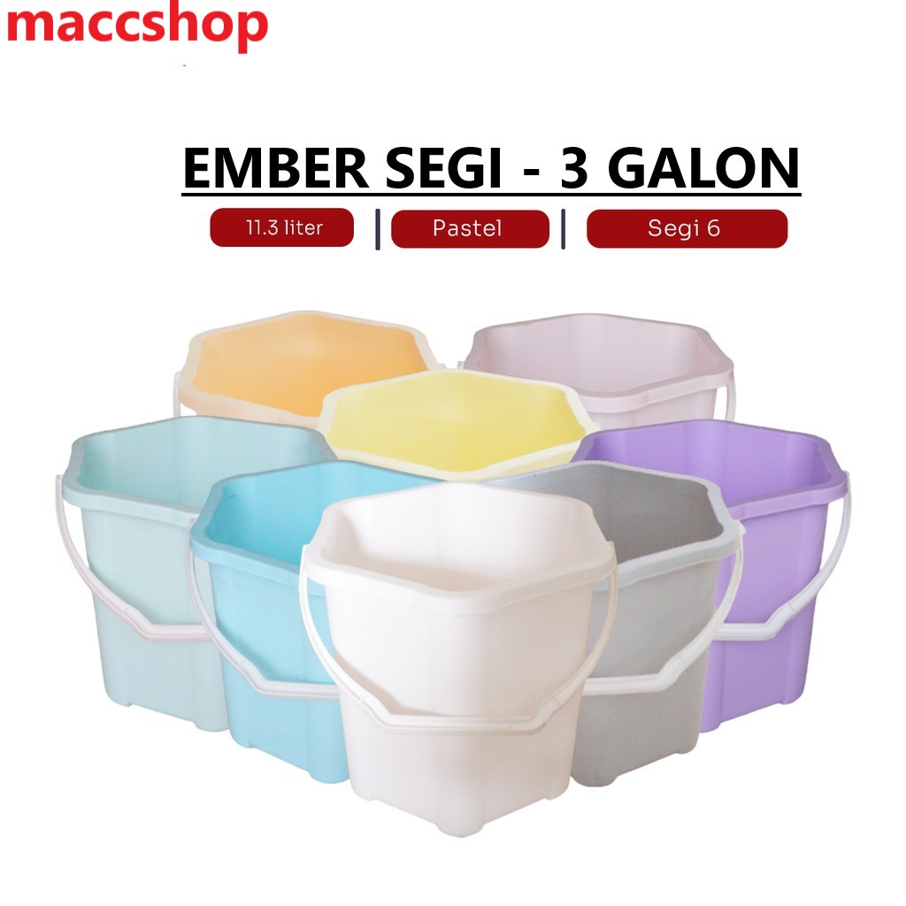 Jual EMBER PLASTIK GAGANG SEGI 6 PASTEL - 3 GALON - 10 LITER | Shopee ...