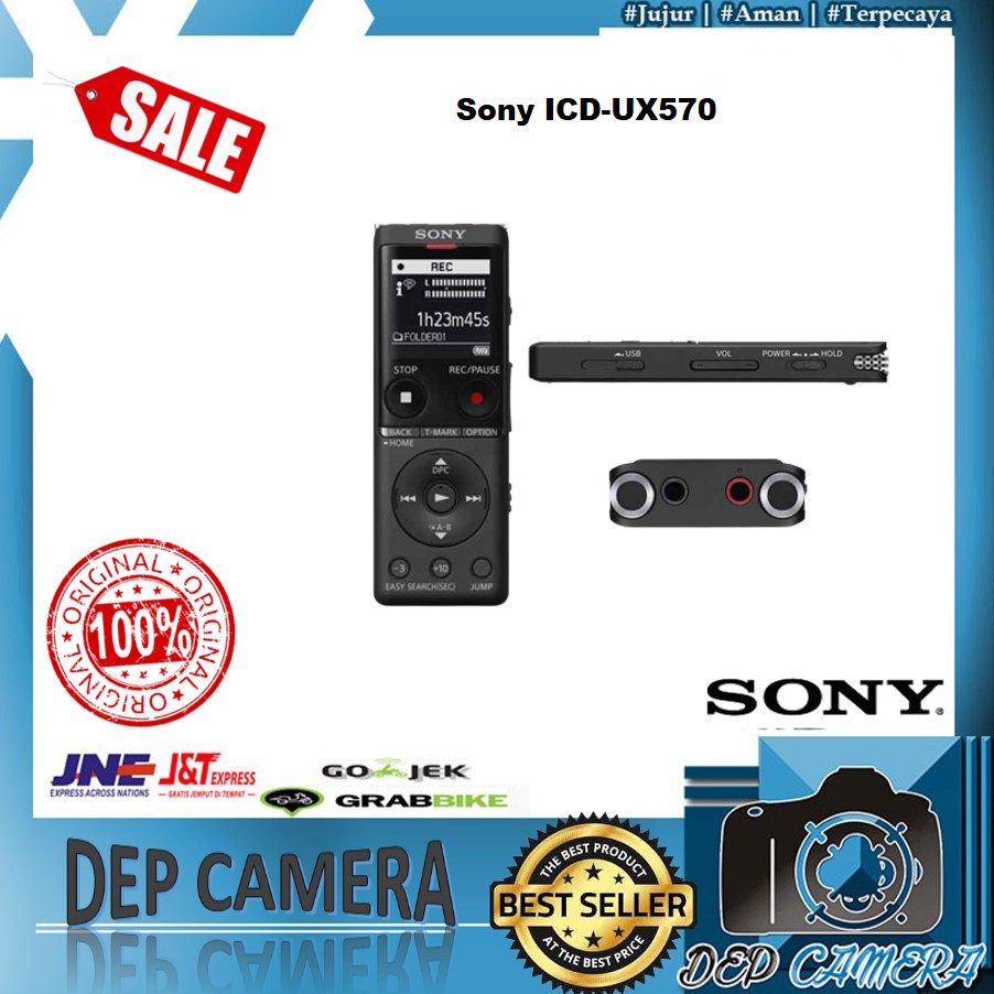 Jual Sony ICDUX570f Stereo Digital Voice Recorder Builtin USB Perekam