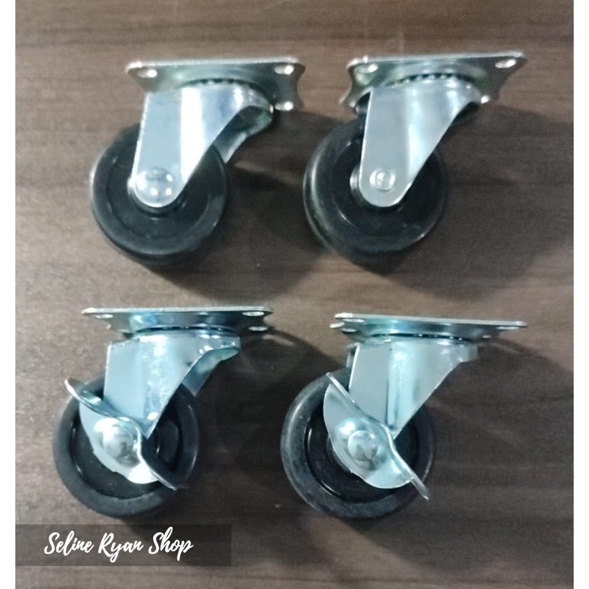 Jual 4 PCS Roda Karet Gepeng / Roda Koper / Roda Troli / Roda Rak 2 ...