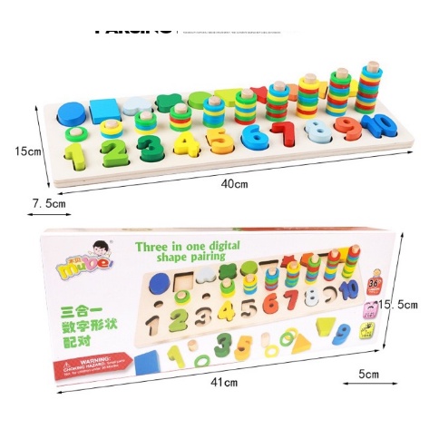 Jual learning numbers and shape - wooden toys - mainan edukasi anak ...