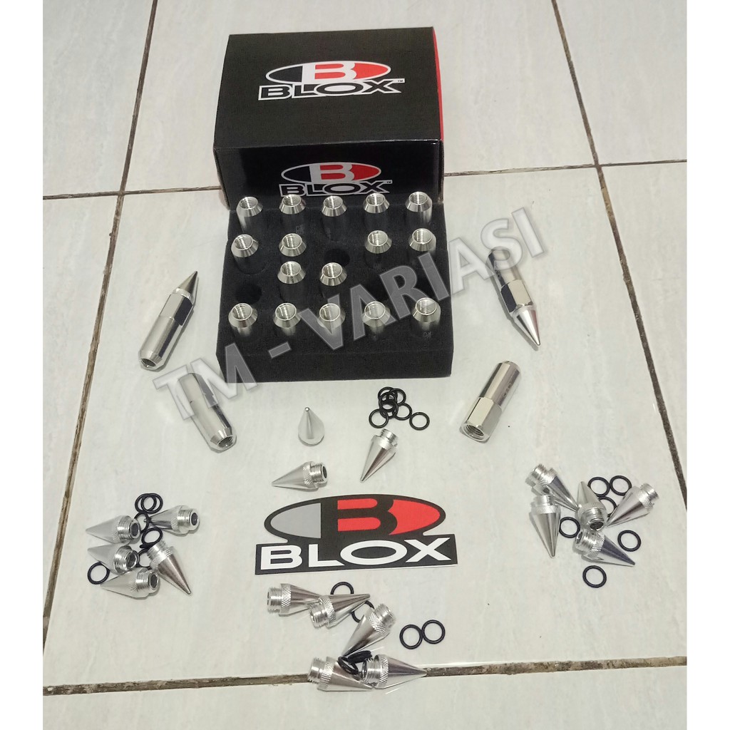 Jual Baut Roda Racing Nut BLOX Model Spike Chrome Silver 1.50 Aluminium ...