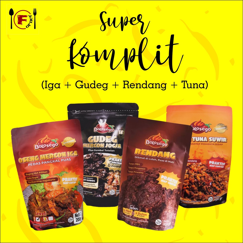 Jual Super KOMPLIT - by Bolosego (BISA COD) Mercon iga, Rendang, Tuna ...