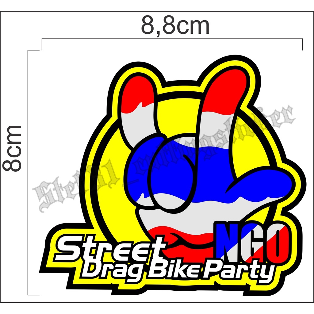 Jual sticker printing gambar tangan thailook, street drag party ...