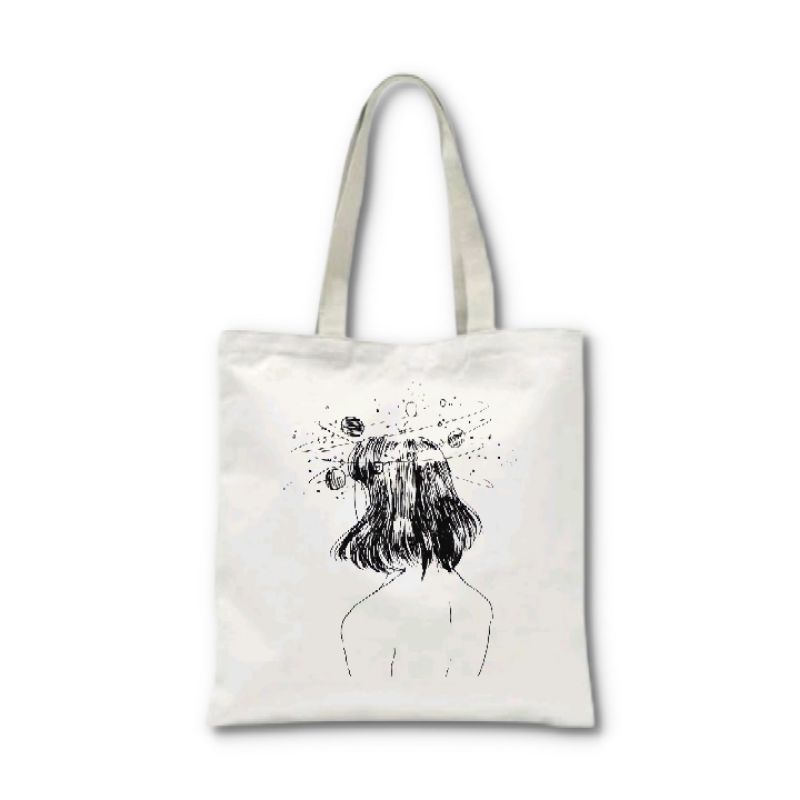 Jual TOTE BAG KANVAS GAMBAR AESTHETIC | TAS JINJING KEKINIAN | Shopee
