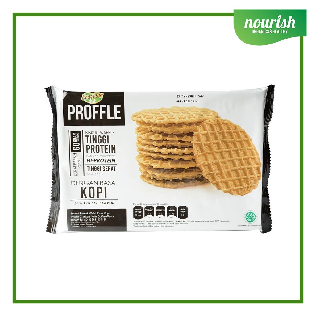 Jual Prosana Proffle, Biskuit Waffle Tinggi Protein Rasa Kopi 60g ...