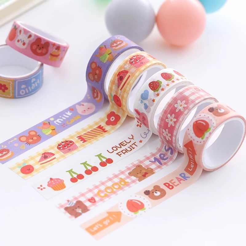 Jual WASHI TAPE KOREA / STICKER LABEL / TAPE KERTAS / STICKER AESTHETIC ...