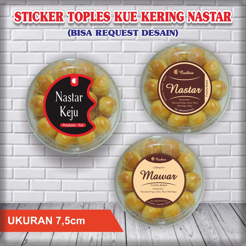 Jual CETAK STIKER TOPLES KUE KERING NASTAR DAN SEGALA KUE LAINNYA BEBAS
