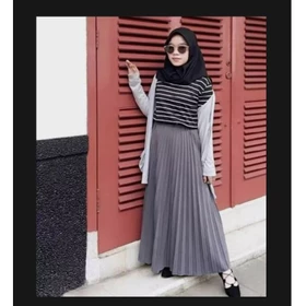 Rok Plisket Mayung Polos Premium Surabaya