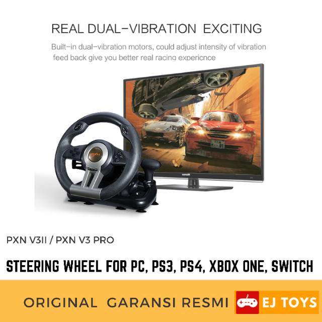Jual EJ Toys PXN V3II V3 Pro Steering Racing Wheel Alternatif Logitech ...