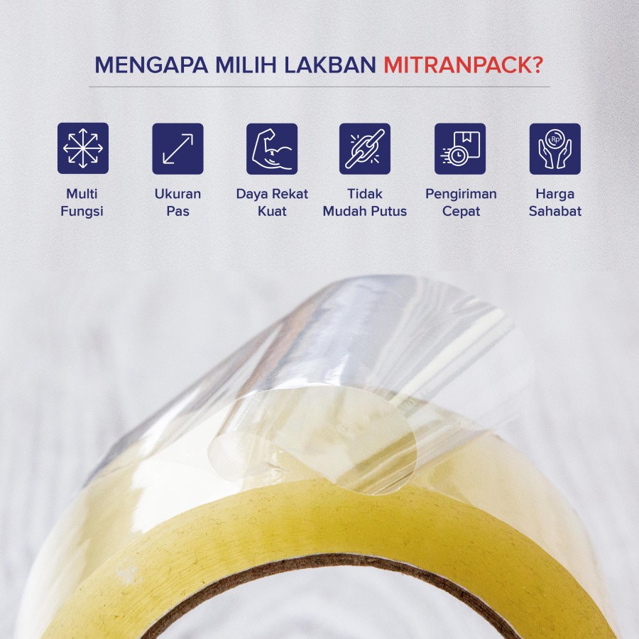 Jual Lakban Bening 90 meter / 100 yard FULL x 48mm Mitran Pack ...