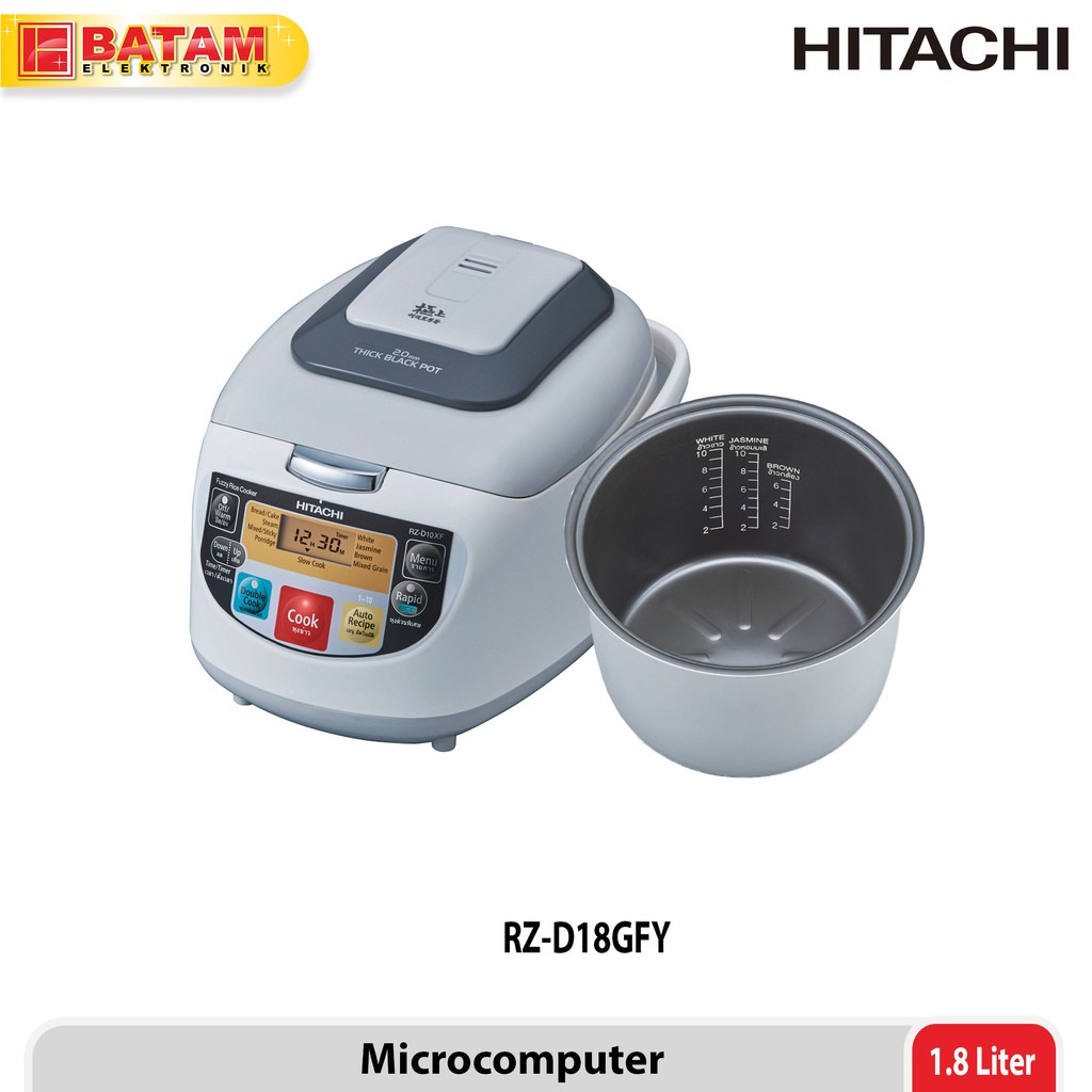 Hitachi 1.8L (20 AUTO RECIPE)Jar Rice Cooker RZD18VFY-DARK RED