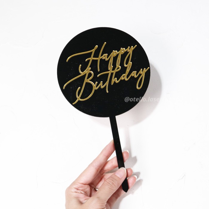 Jual Premium Cake Topper Happy Birthday Topper Kue Acrylic 2 Layer ...