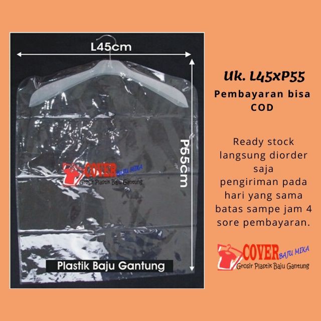 Jual Pelindung Baju Plastik Uk45x55 Plastik Baju Atasan Kaos Pendek Cover Baju Plastik 6131