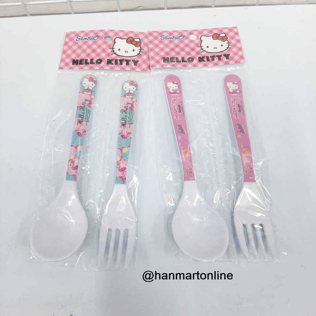 Jual Vanda Hello Kitty Sendok Garpu Makan Melamin Spf3141 Shopee