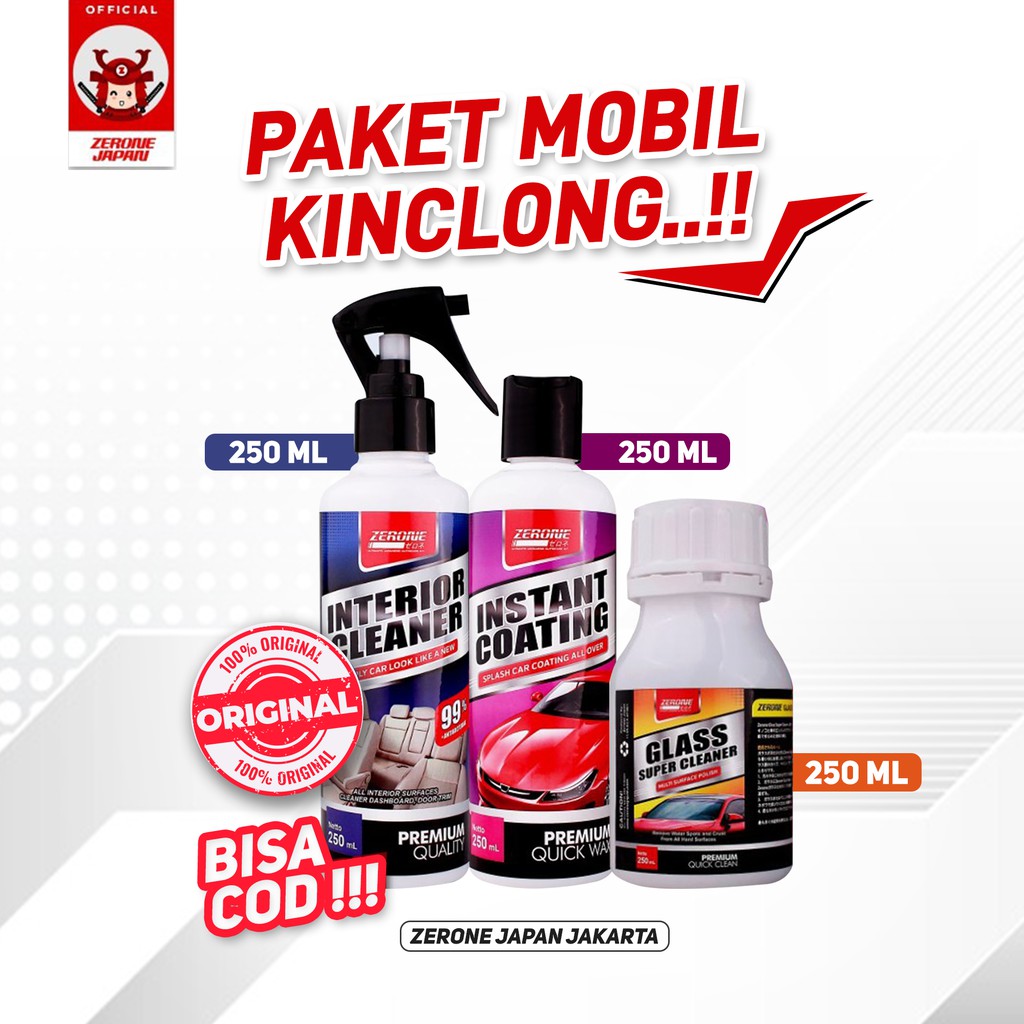 Jual Paket Coating Zerone Japan Instant Coting Pengkilap Cat Body Kaca