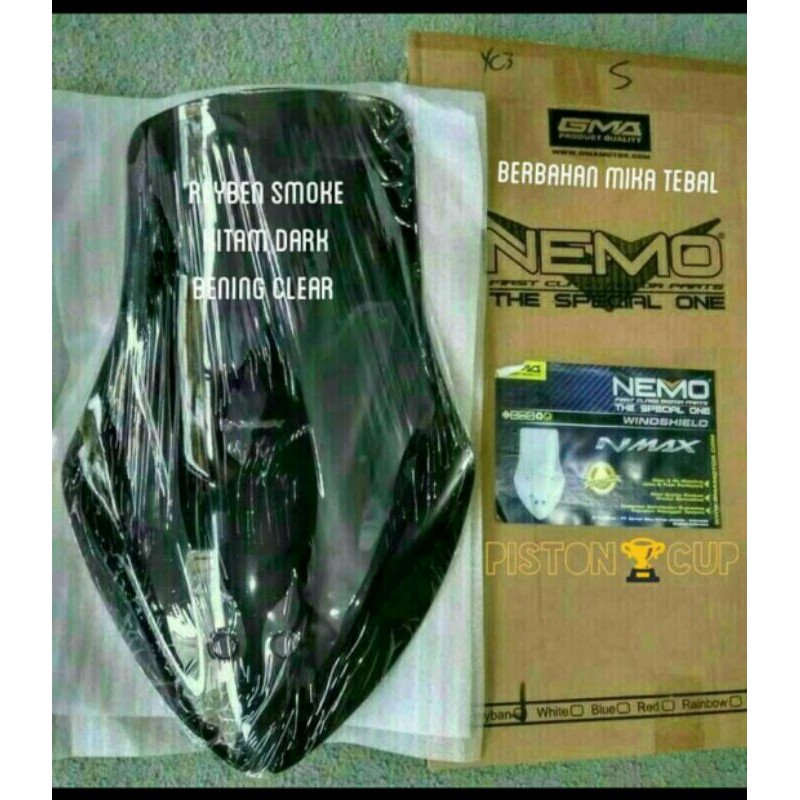 Jual WinshieldNmax NEMO Warna Bening Clear, Dark Hitam, & Reyben Smoke ...
