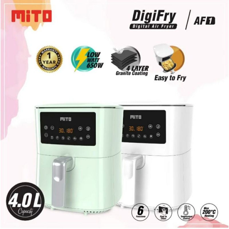 Jual Mito Medan - Air Fryer Mitochiba digifry airfryer Putih Hijau