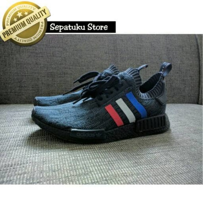 Jual Sepatu Adidas NMD R1 Tricolor Black Out Premium Quality Shopee Indonesia