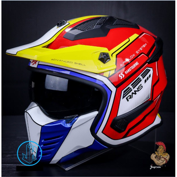 Jual JPX HELM MX726R VTS RANS |RED FERRARI GLOSS |CROSSOVER | MX726 R ...