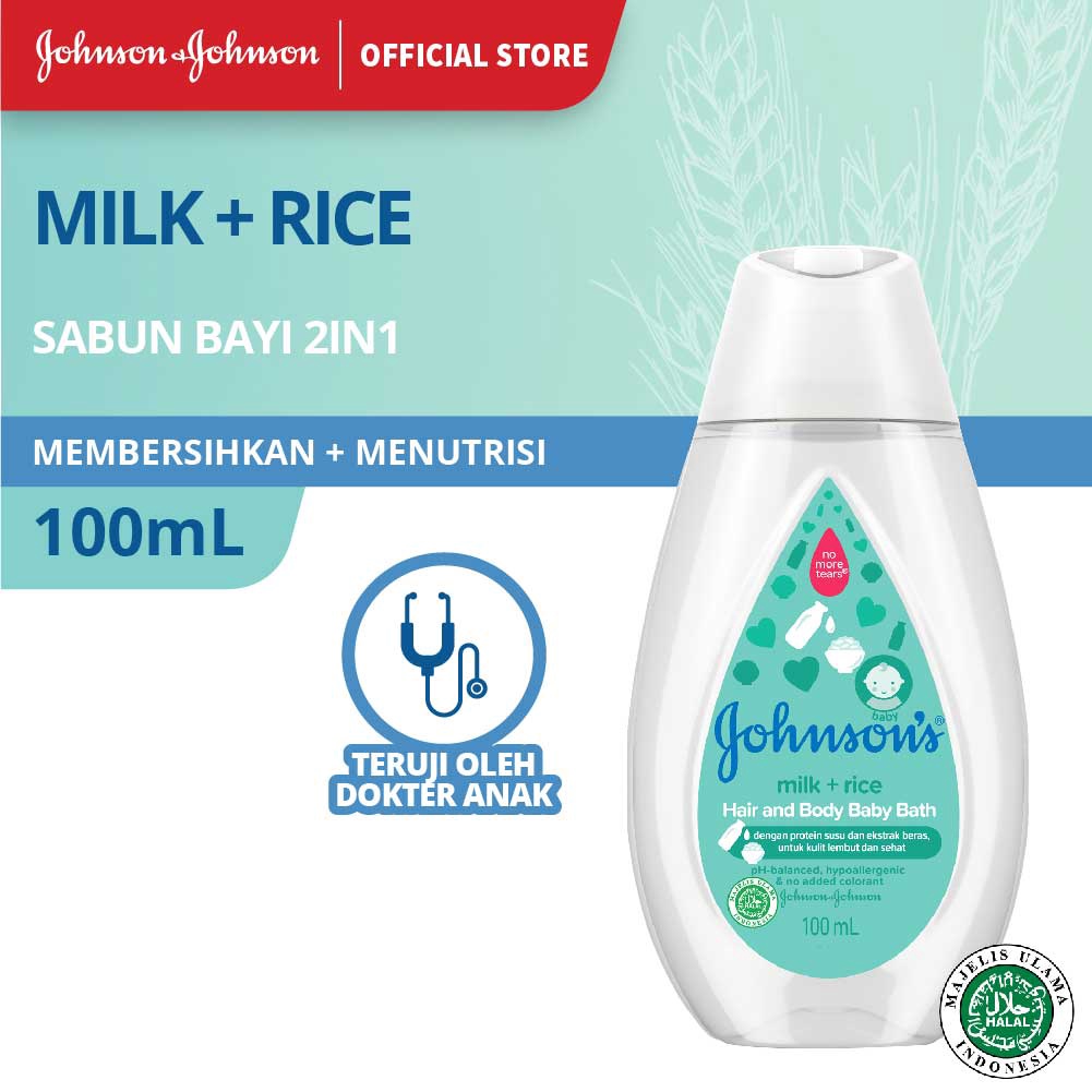 Jual Johnsons Baby Milk Bath Hair & Body 100ML ORIGINALBPOM Shopee